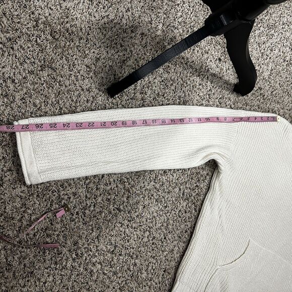 Forever 21 + Ivory Knit Pullover Hoodie Sweater Cream Sz 2X - Picture 15 of 16